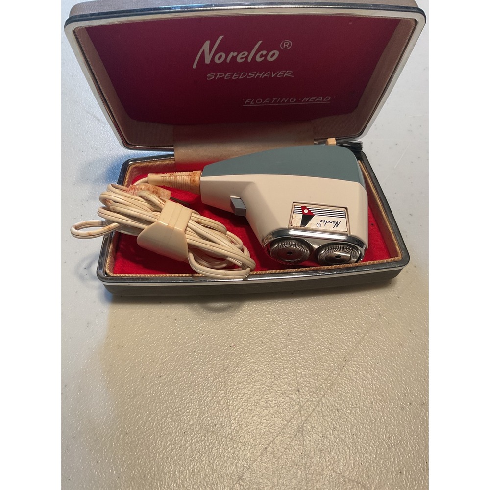 Vintage Norelco Speedshaver Floating Head Electric Razor with Original Case Cord